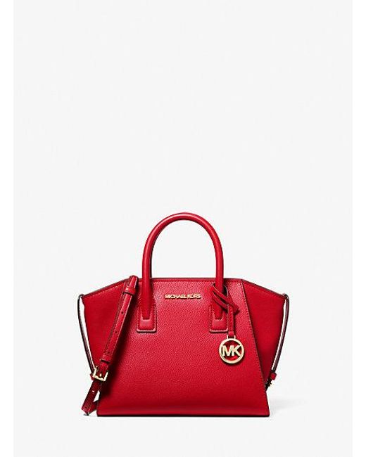 Michael Kors Red Avril Small Leather Top-zip Satchel