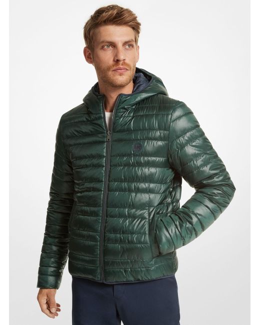 Michael Kors Green Reversible Sustainable Puffer Jacket for men