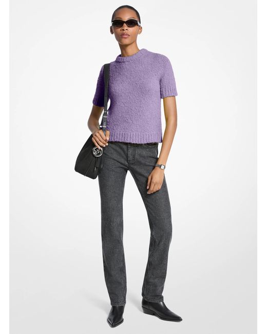 MICHAEL Michael Kors Purple Mk Knit Short-Sleeve Jumper