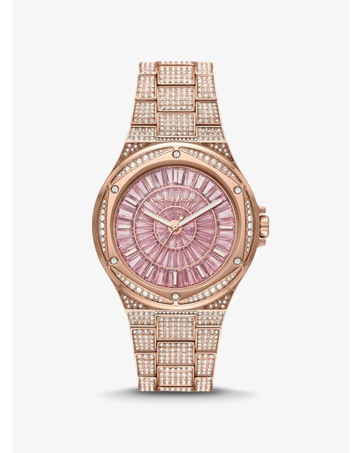 Michael Kors Oversized Lennox Pavé Rose Gold-tone Watch | Lyst Canada