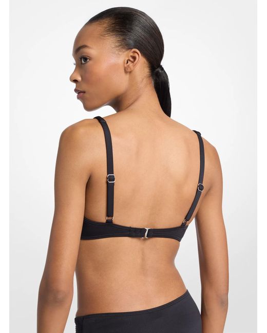 MICHAEL Michael Kors Black Mk Rhinestone-Embellished Bikini Top