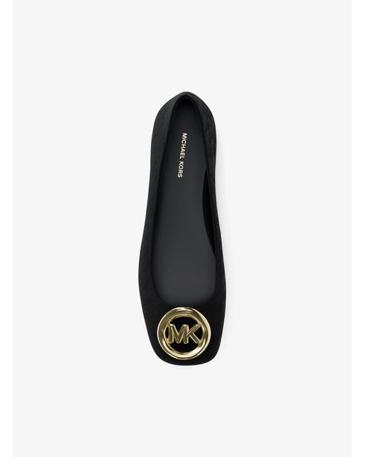 MICHAEL Michael Kors Black Mk Milan Suede Ballet Flat