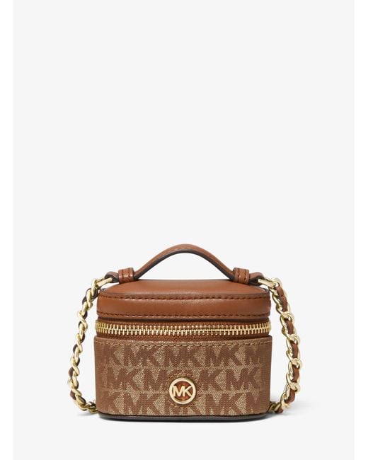 Michael Kors Synthetic Extrasmall Metallic Logo Jacquard Trunk