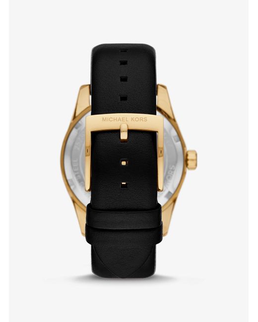 Michael Kors Black Lexington Three-hand Leather Watch 38mm