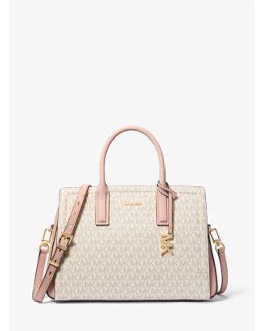 Mk Borsa A Mano Laila Media Con Logo di MICHAEL Michael Kors in Natural