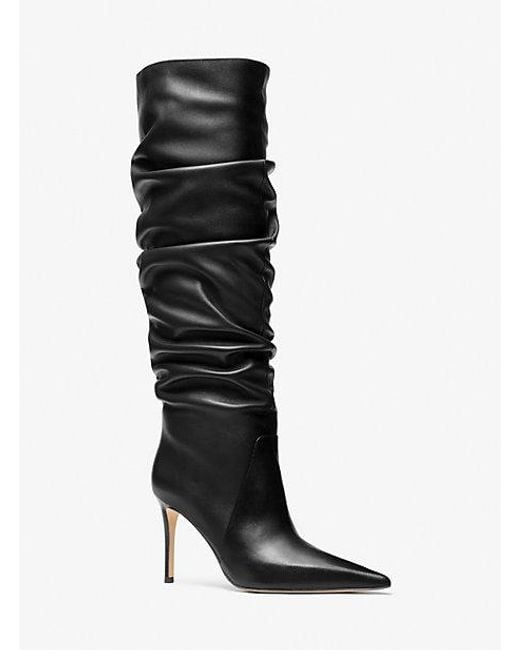 MICHAEL Michael Kors Black Mk Dawn Leather Boot