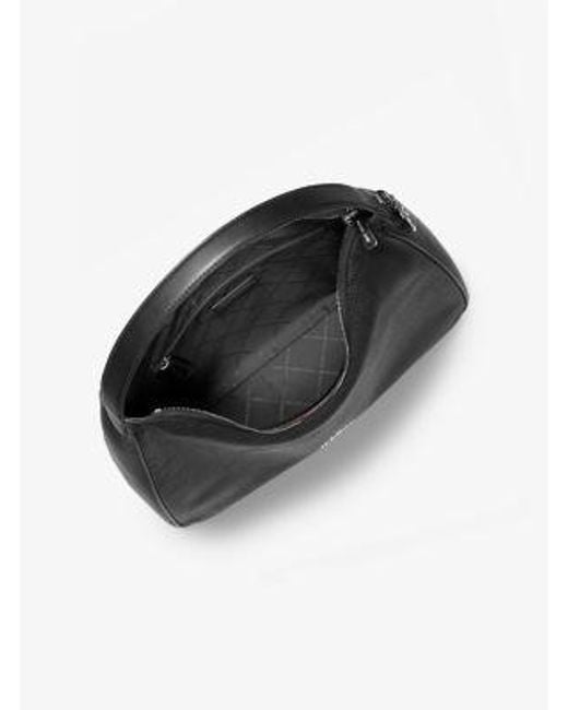 Michael Kors Black Nayla Medium Pebbled Leather Hobo Shoulder Bag