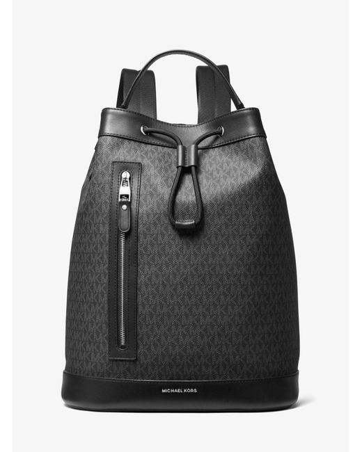 Michael Kors Canvas Hudson Logo Backpack in Black for Men Lyst