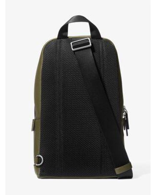 Michael Kors Green Cooper Pebbled Leather Sling Pack for men