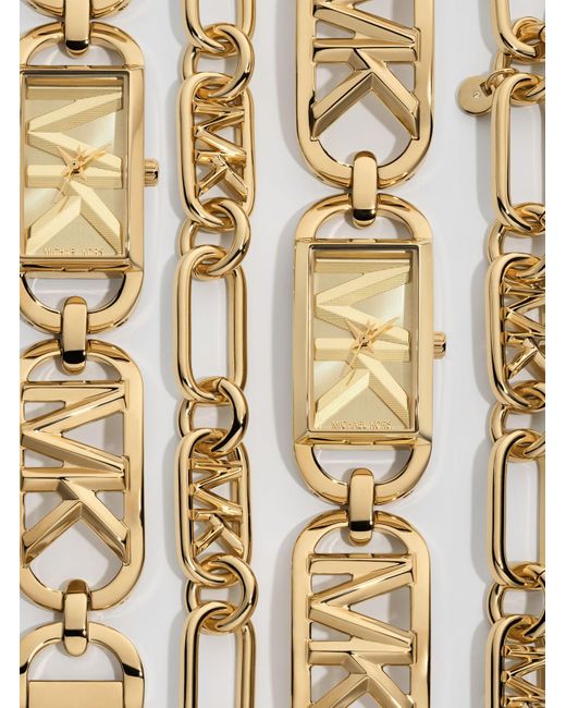 Pulsera de cadena de eslabones de latón con chapado en metal precioso Michael Kors de color Metallic