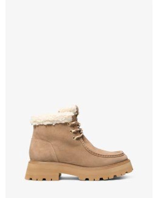 Michael Kors Natural Cade Fleece-Lined Suede Ankle Boot