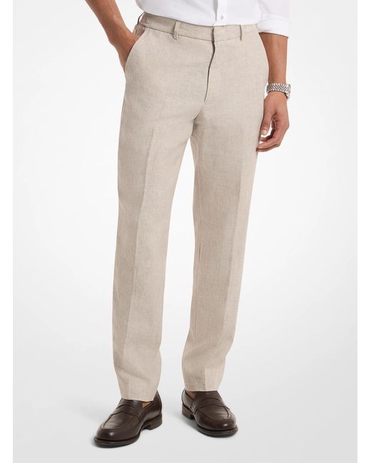 Michael Kors Natural Mk Linen Drawstring Trousers for men