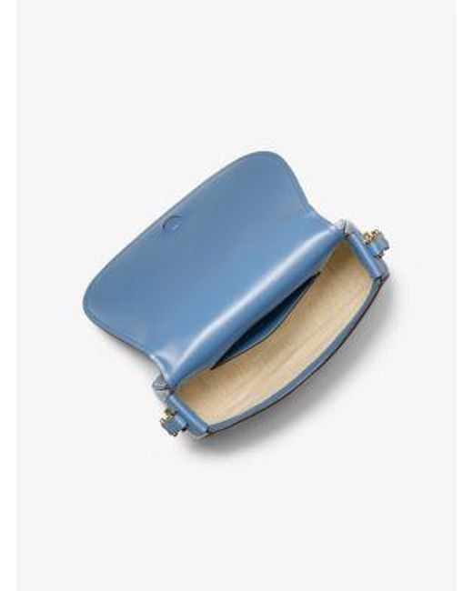 Michael Kors Blue Lydia Medium Leather Crossbody Bag