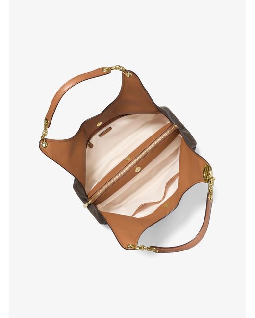 MICHAEL Michael Kors Brown Mk Ellie Large Signature Logo Shoulder Bag