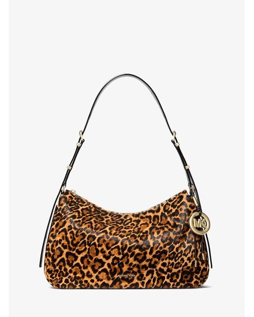 Mk Sac Porté Épaule Nolita De Taille Moyenne En Poil De Vachette À Imprimé Léopard Michael Kors en coloris Brown