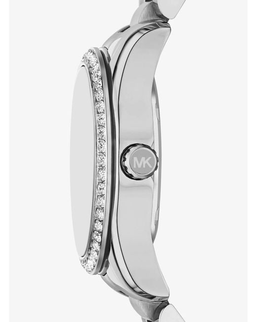 Michael Kors White Mk Mini Lexington Pavé-Tone Watch