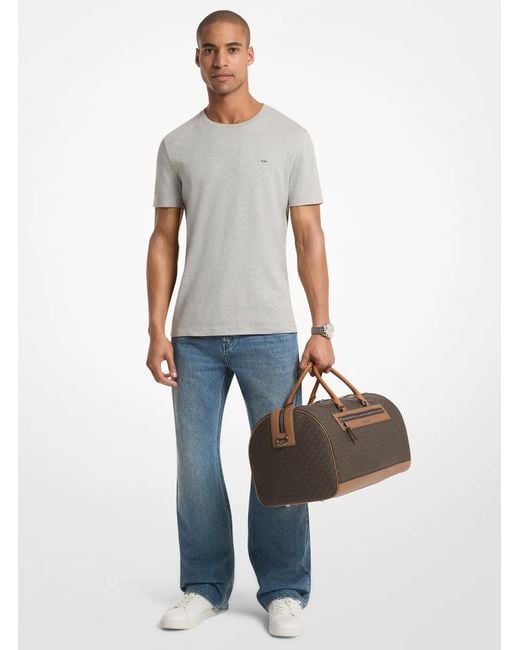 Michael Kors Brown Mk Jet Set Signature Logo Weekender Bag for men