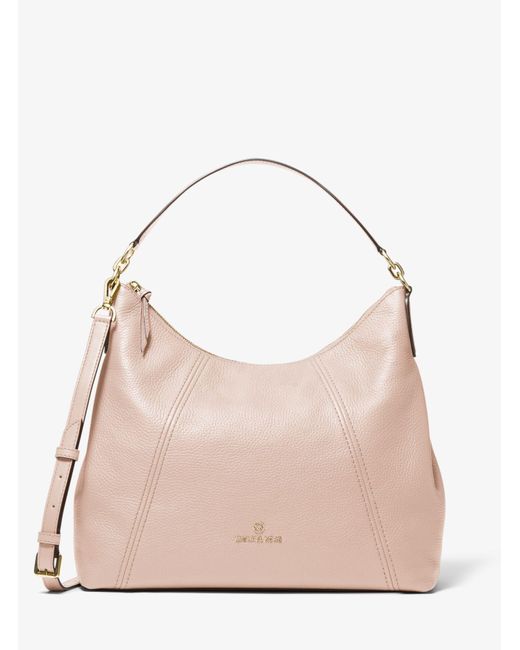 Michael Kors Sienna Large Pebbled Leather Shoulder Bag in Soft Pink ...