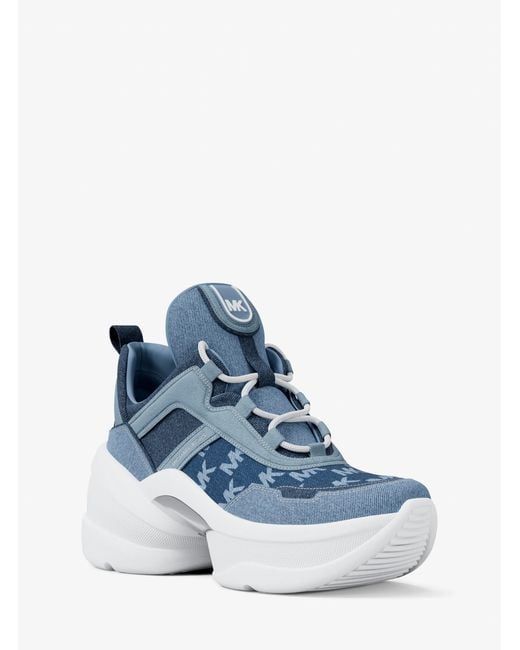 Michael Kors Blue Olympia Denim Trainer