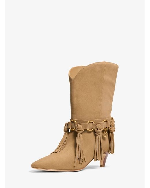 Michael Kors Natural Daniela Fringe Suede Boot