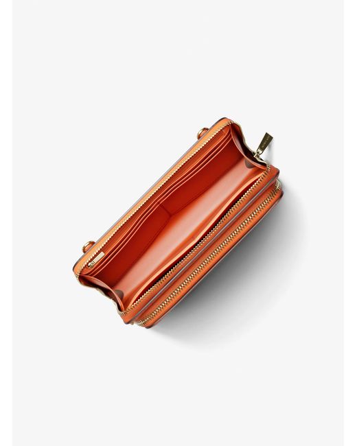 MICHAEL Michael Kors Orange Mk Jet Set Large Signature Logo Continental Crossbody Bag