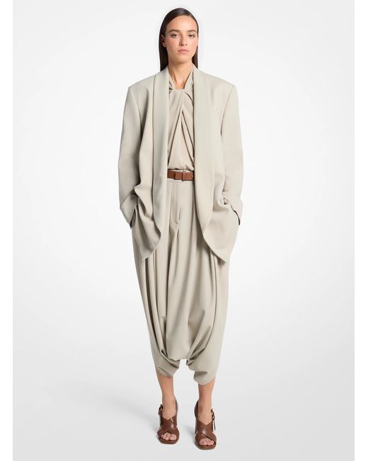 Michael Kors White Michael Kors Tissue Wool Crepe Bathrobe Jacket
