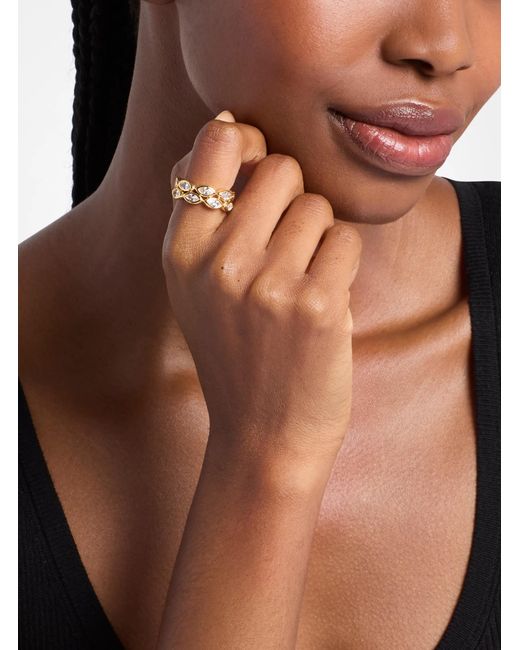 Michael Kors White Marquise Cut Cubic Zirconia Tennis Ring