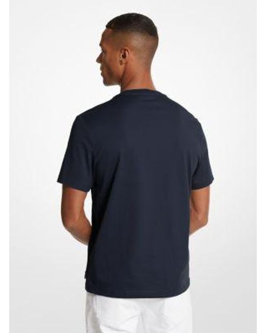 Michael Kors Blue Mk Empire Logo Cotton T-Shirt for men