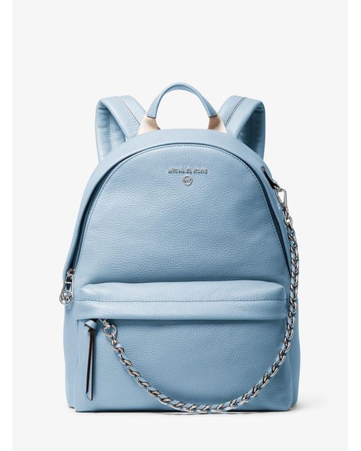 michael kors blue leather backpack