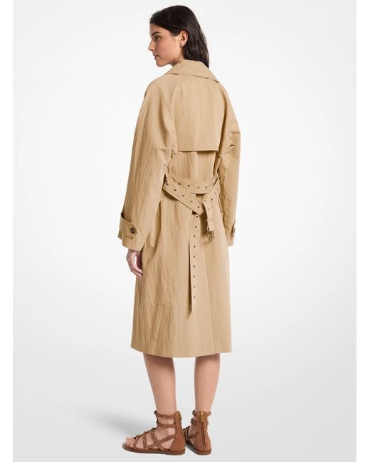 MICHAEL Michael Kors Natural Oversized Washed Cotton And Nylon Trench Coat