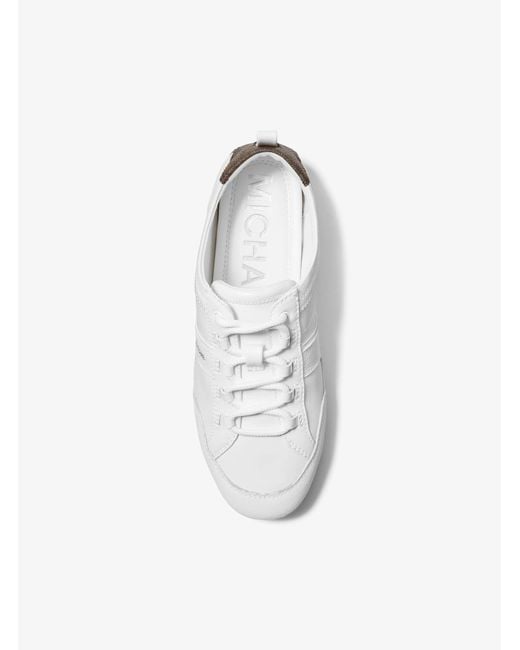Michael Kors White Keely Leather Trainer