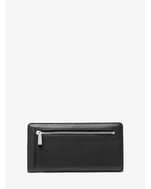 MICHAEL Michael Kors Gray Mk Bryant Large Pebbled Leather Snap-Front Wallet