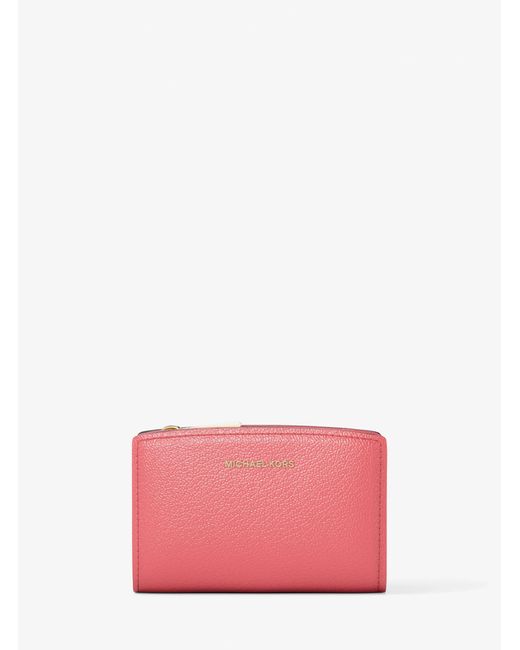 Michael Kors Pink Mk Bryant Medium Pebbled Leather Wallet