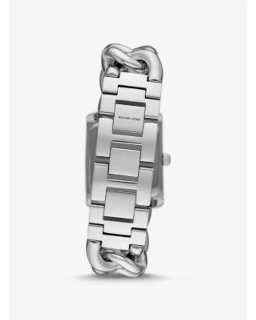 Michael Kors White Mk Mini Emery Pavé-Tone Curb Link Watch