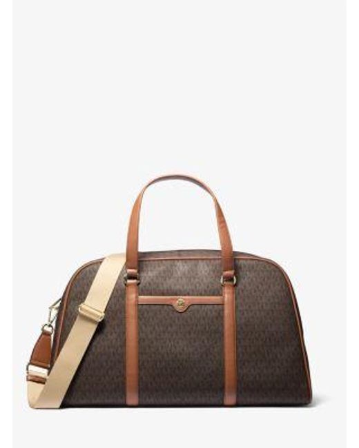 Michael Kors Brown Jet Set Travel Extra-Large Signature Logo Weekender Bag