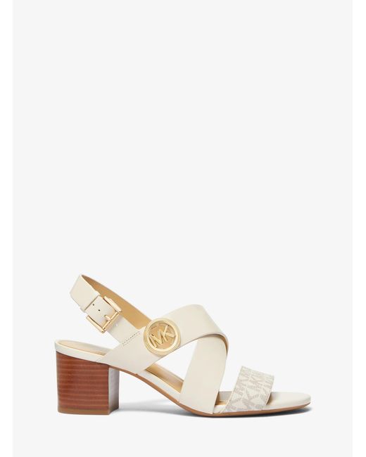 MICHAEL Michael Kors Natural Vera Logo And Leather Sandal