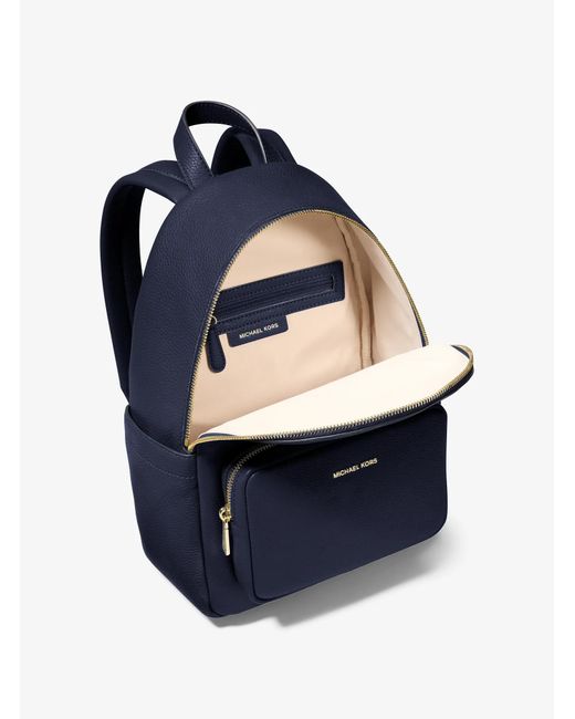 MICHAEL Michael Kors Blue Mk Tanner Medium Pebbled Leather Backpack