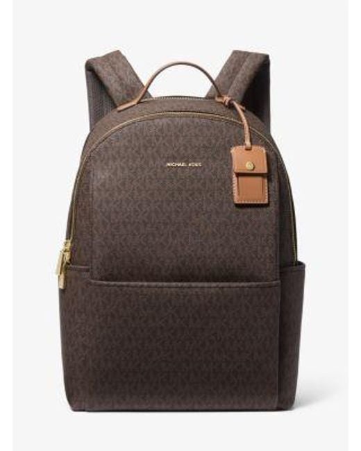 Michael Kors Brown Sable Large Signature Logo Backpack