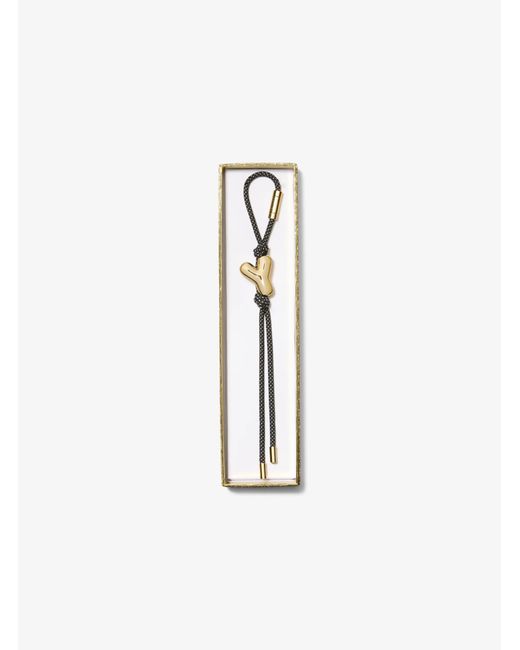 MICHAEL Michael Kors White Mk Initial-Tone And Speckled Cord Bag Charm