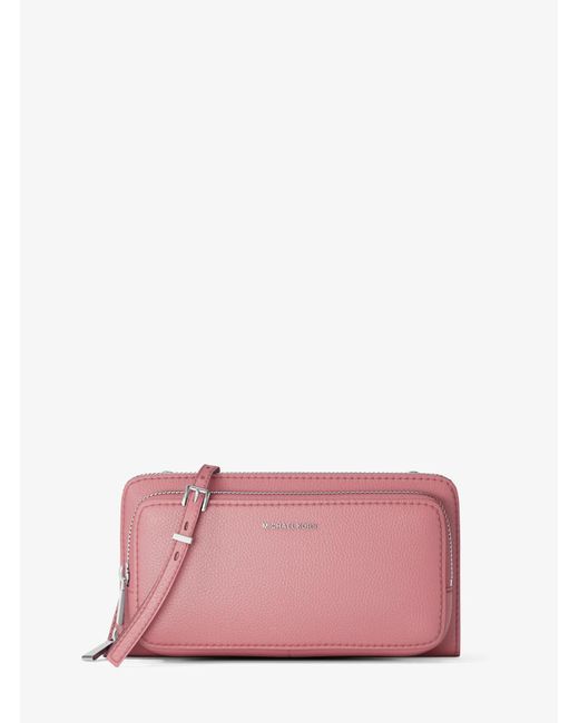 MICHAEL Michael Kors Pink Mk Jet Set Large Pebbled Leather Crossbody Bag
