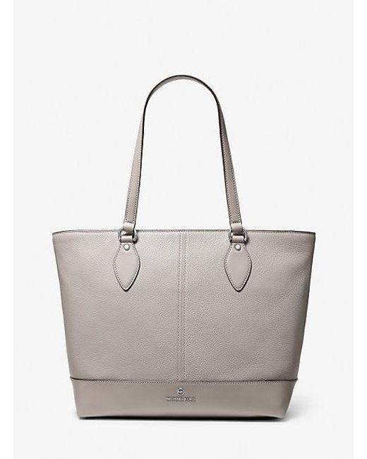 Michael Kors Gray Beth Large Pebbled Leather Tote