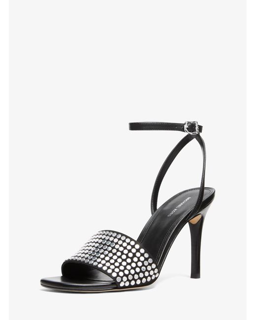 MICHAEL Michael Kors Black Mk Elyse Studded Leather Sandal