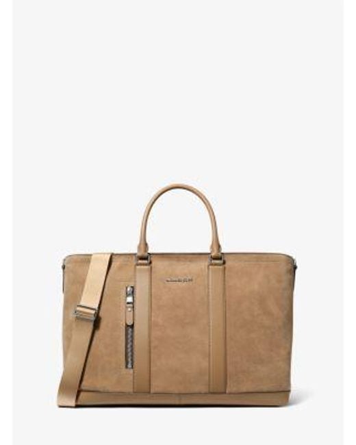 Michael Kors Natural Hudson Suede Tote Bag for men