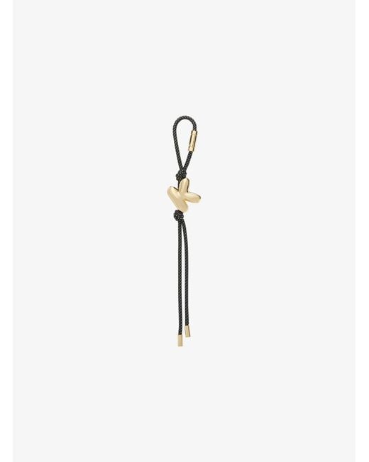 MICHAEL Michael Kors White Mk Initial-Tone And Speckled Cord Bag Charm