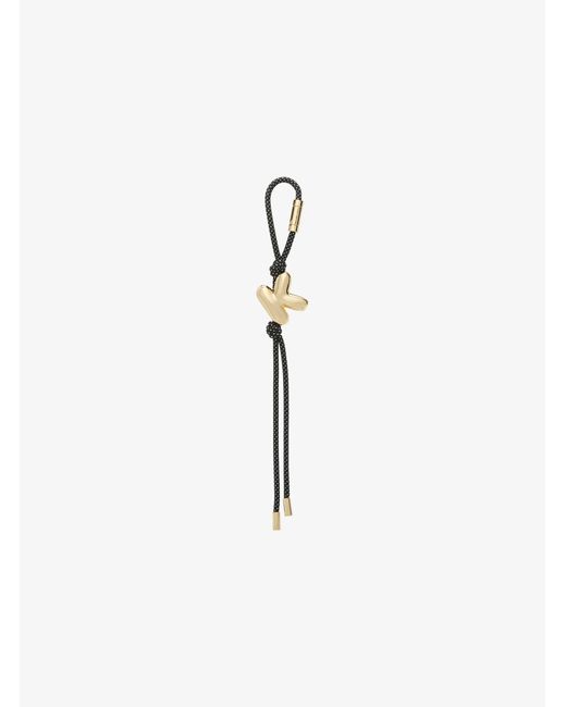 MICHAEL Michael Kors White Mk Initial-Tone And Speckled Cord Bag Charm