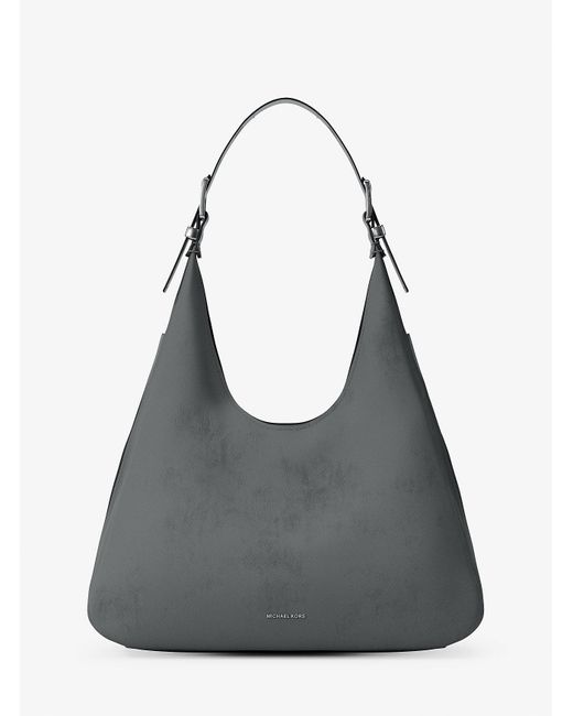 Michael Kors Nolita Large Nubuck Hobo Shoulder Bag in Grey Lyst UK