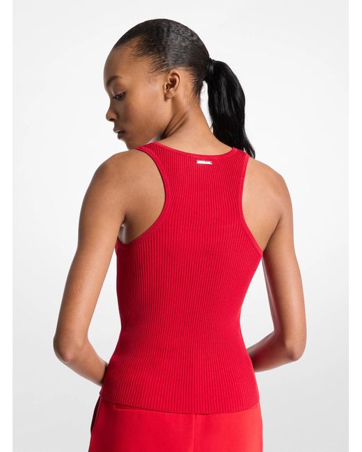 MICHAEL Michael Kors Red Mk Ribbed Scoop-Neck Vest