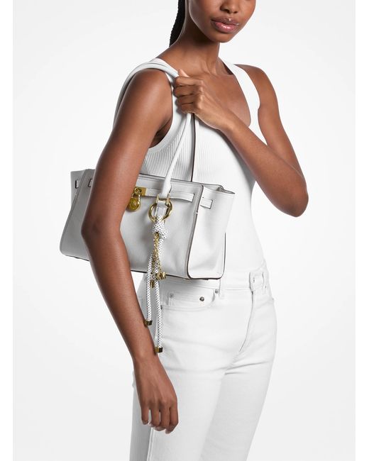 MICHAEL Michael Kors White Mk Hamilton Moderne Small Leather Satchel
