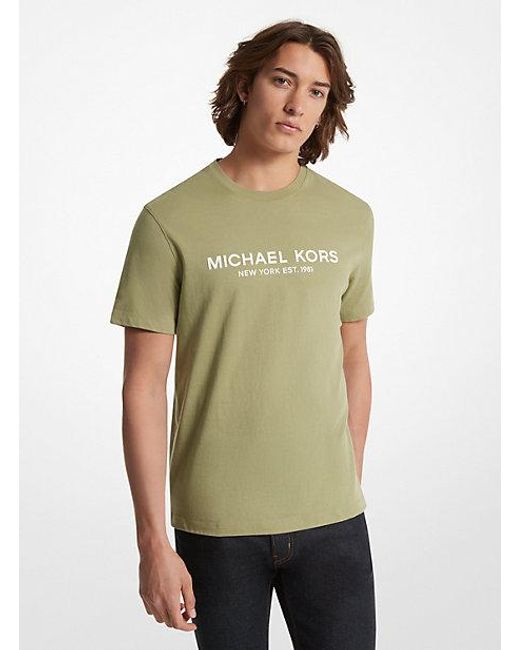 Michael Kors Green Logo Cotton T-shirt for men