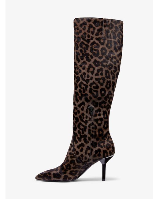 haskell leopard calf hair combat boot
